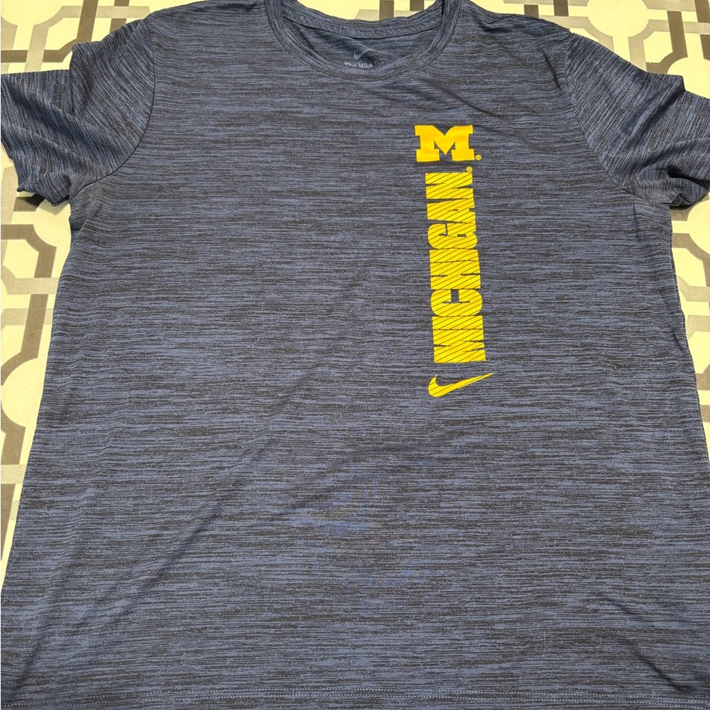 Nike Women's Heathered Blue University of Michigan Tee